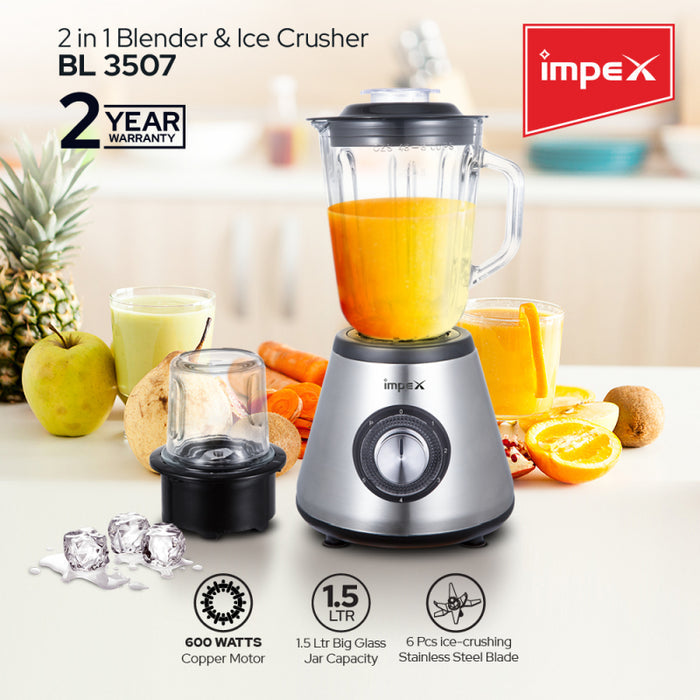 Impex 2-in-1 600W Blender & Ice Crusher (BL-3507)