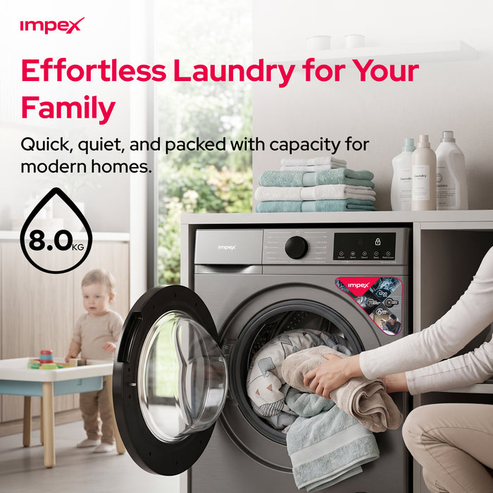 Impex 8Kg Front Load Washing Machine (WM0800FS)