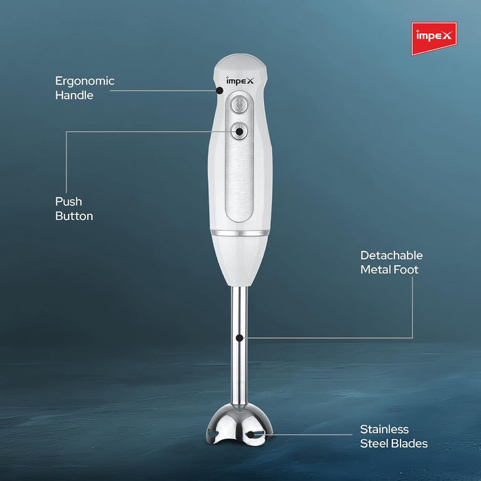 Impex HB3201 – 300W Hand Blender with 2-Speed Control & Overheat Protection