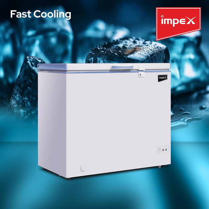 Impex IMCF150W – 150L Chest Freezer with Lock, Castor Wheels & Interior Lamp