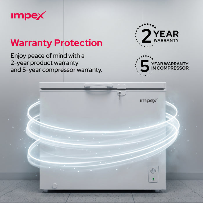 Impex IMCF200W 200L Chest Freezer | Lock & Key, Castor Wheels, R600A
