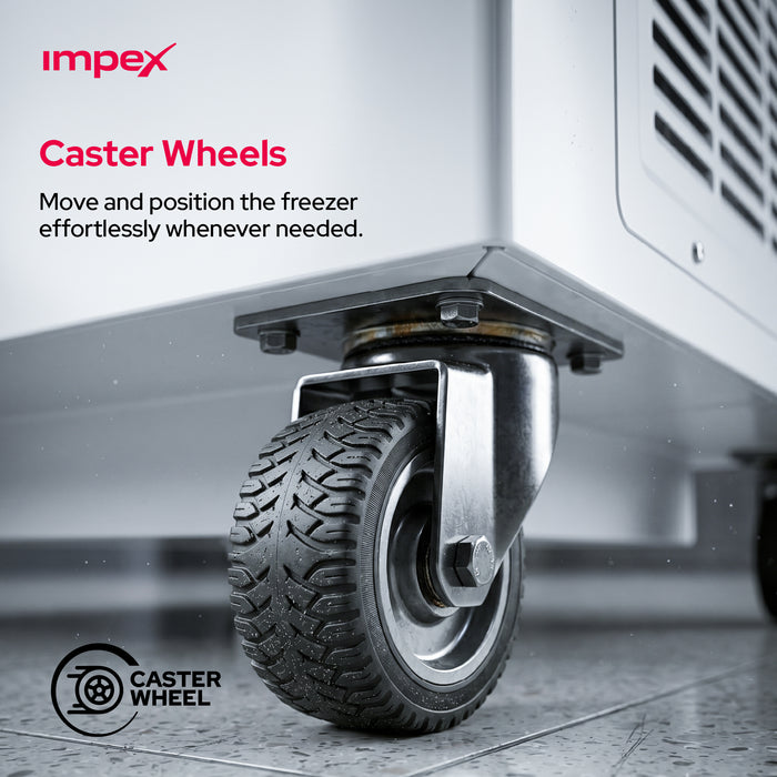Impex IMCF200W 200L Chest Freezer | Lock & Key, Castor Wheels, R600A