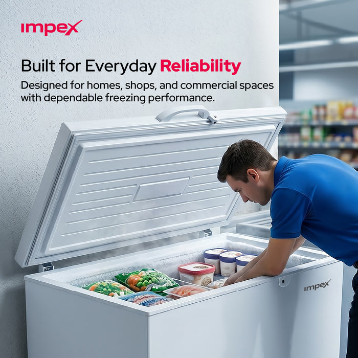 Impex IMCF200W 200L Chest Freezer | Lock & Key, Castor Wheels, R600A