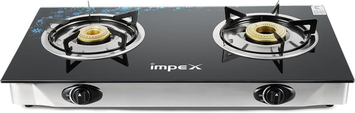 Impex LP Gas Stove 2-Burner Glass (IGS-1212F)