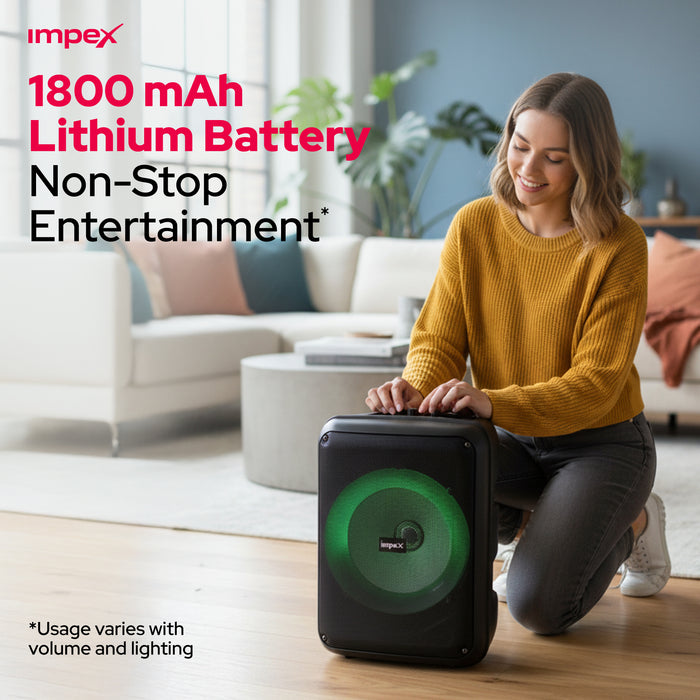 Impex TS-4001 Portable Speaker System – 800W PMPO, Bluetooth, TWS & Wireless Mic