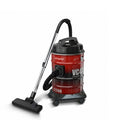 Impex VC410 PowerSuction vacuum cleaner with a red and black canister body, silver telescopic handle, and black floor nozzle, shown on a white background.