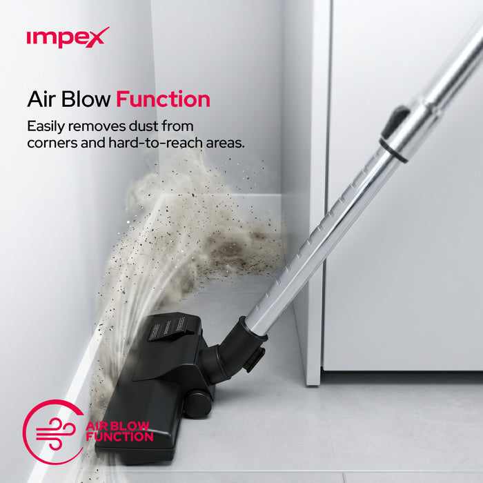 Impex VC4704 Drum Vacuum Cleaner – 2200W, 21L Capacity, Blower Function & Metal Body