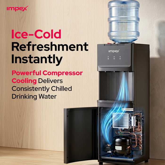 Impex WD3902C 3-Tap Water Dispenser – Compressor Cooling, 304 Stainless Steel Tank