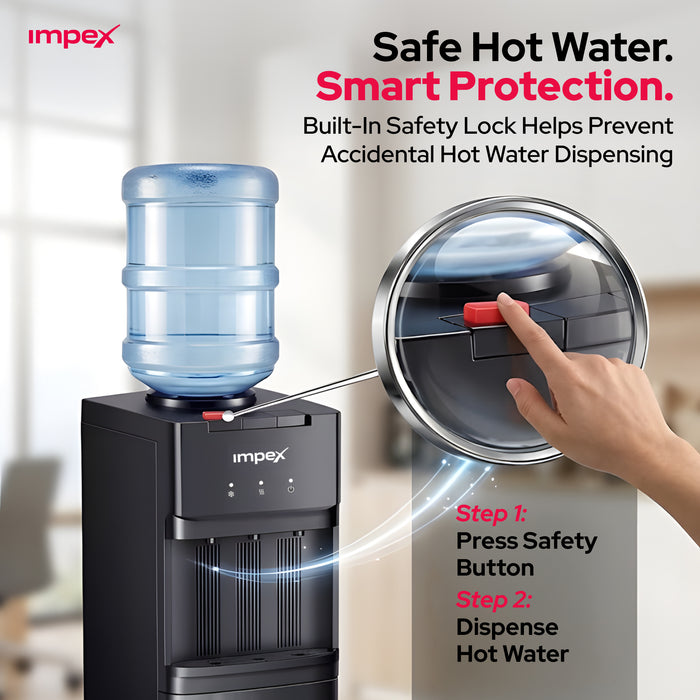 Impex WD3902C 3-Tap Water Dispenser – Compressor Cooling, 304 Stainless Steel Tank