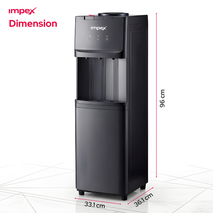 Impex WD3902C 3-Tap Water Dispenser – Compressor Cooling, 304 Stainless Steel Tank
