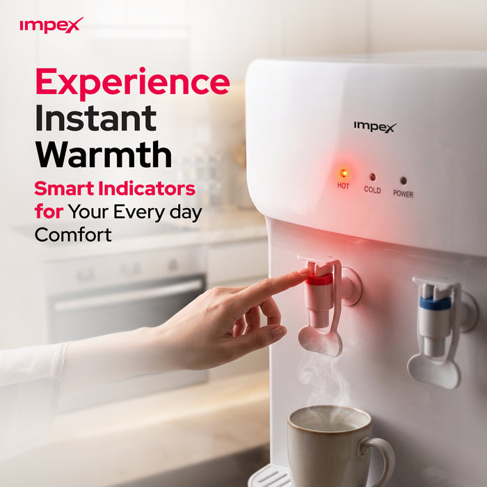 Impex WD3904B 2-Tap Water Dispenser – Compressor Cooling, 304 Stainless Steel Tank