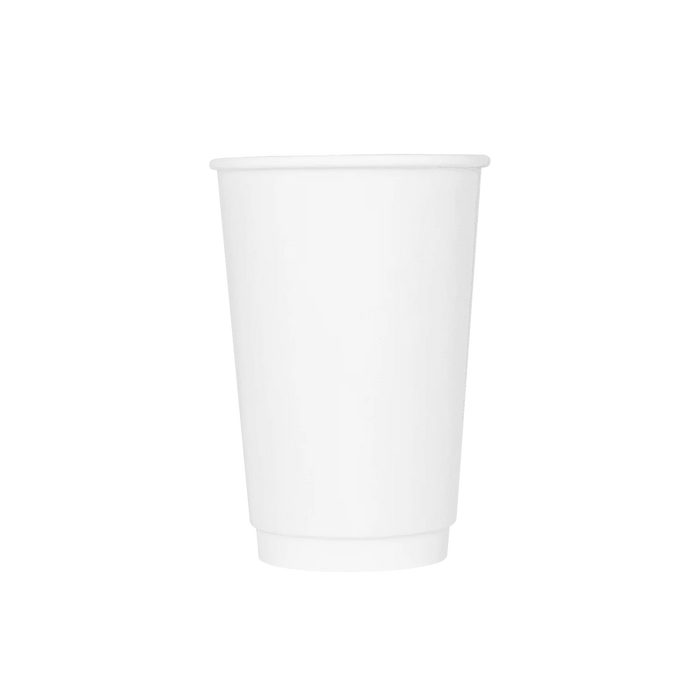 Insulated Paper Cup (16oz, Double-Wall, White) 500 Count