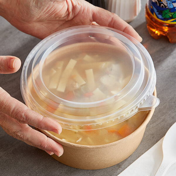 Lid - Paper Round Bowl PET (150mm, 500/750/1000mL), 300 Count