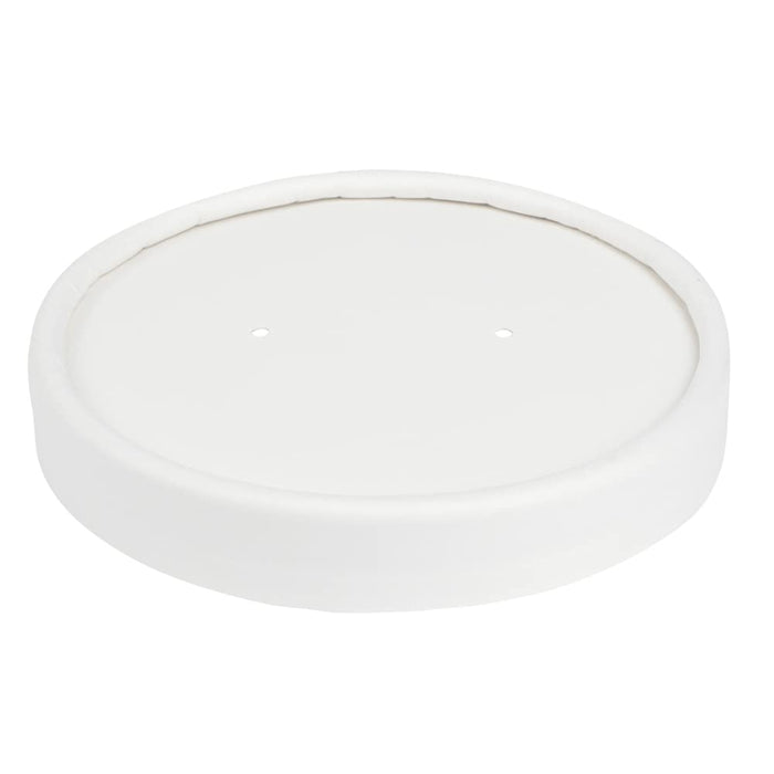 Lids - Vented Paper for Paper Soup Cups (115mm, 12-32oz, White), 500 Count