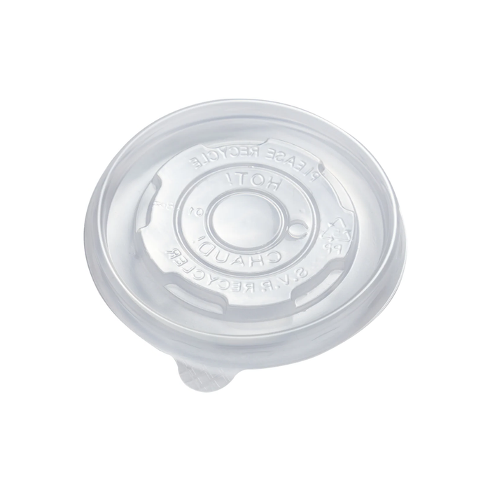 Lids - Vented PP for Paper Soup Cups (75mm, 4oz, Clear), 1000 Count