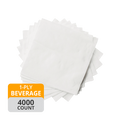 MPI Beverage Napkins (1-Ply, White), 4000 Count
