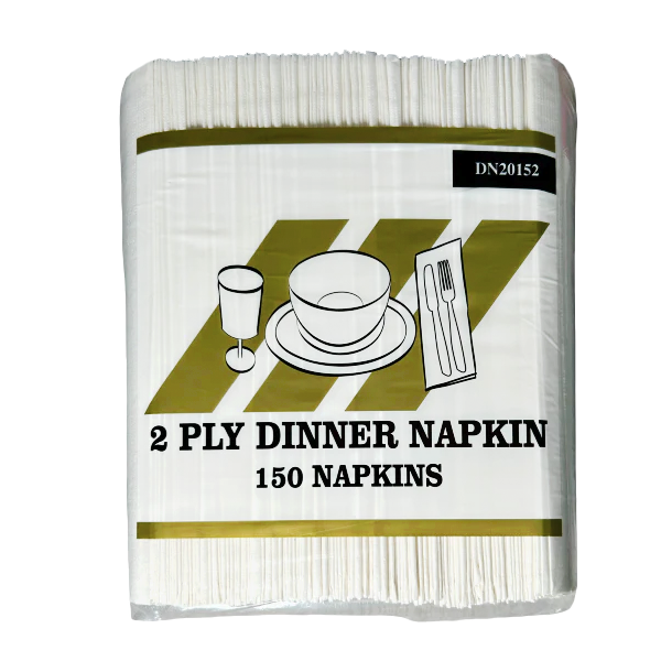 MPI Dinner Napkins (2-Ply, 1/8 Fold, White), 3000 Count