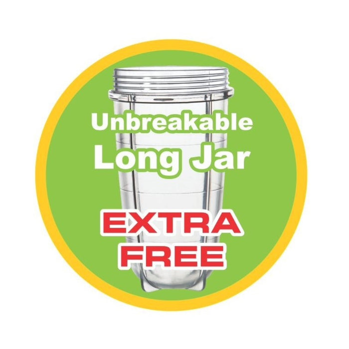 Nutri-Mix 400 Watts with Extra Free Unbreakable Long jar and 2 Jars, LE-809