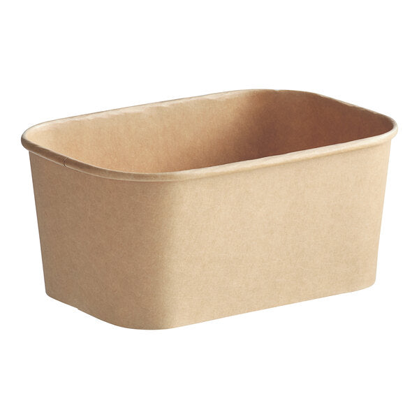Paper Bowl Rectangular Kraft (1000mL/34oz), 300 Count