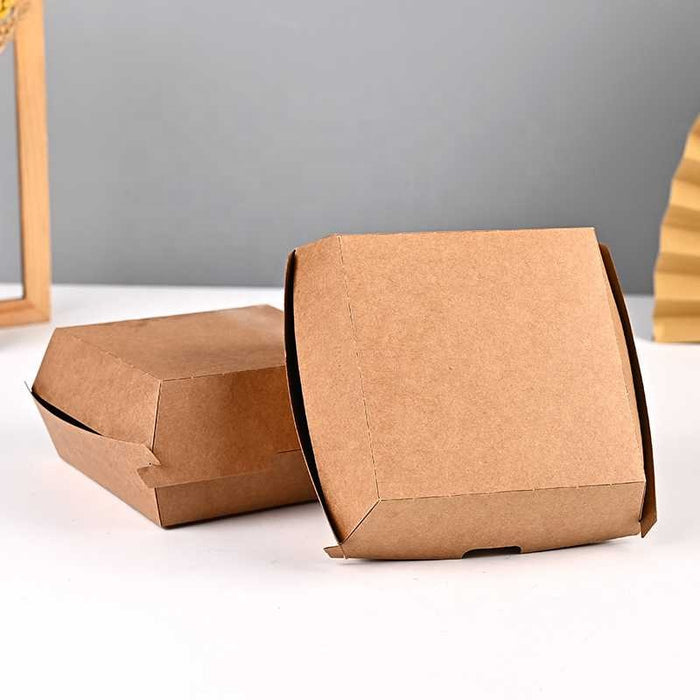 Paper Burger Box (5 x 5 x 3in, Natural), 250 Count