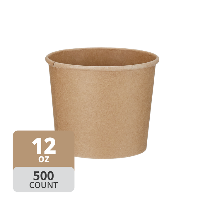 Paper Deli/Soup Container (12oz, Natural), 500 Count