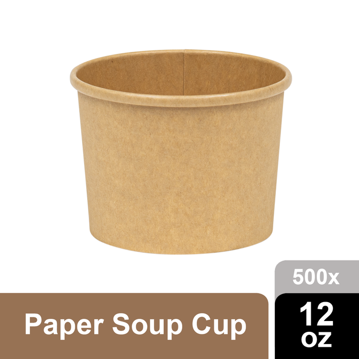 Paper Deli/Soup Container (12oz, Natural), 500 Count