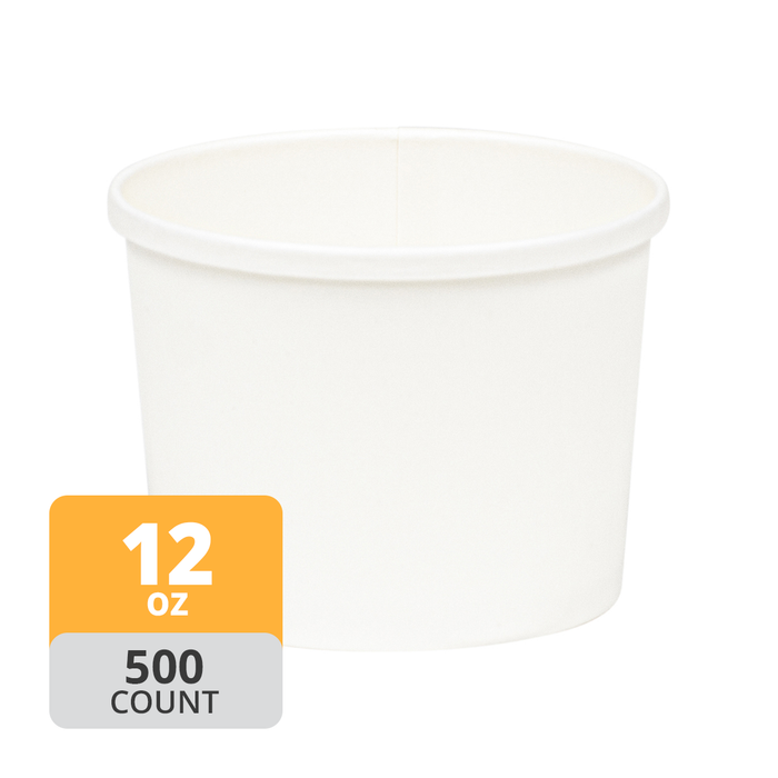 Paper Deli/Soup Container (12oz, White), 500 Count