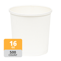 Paper Deli/Soup Container (16oz, White), 500 Count