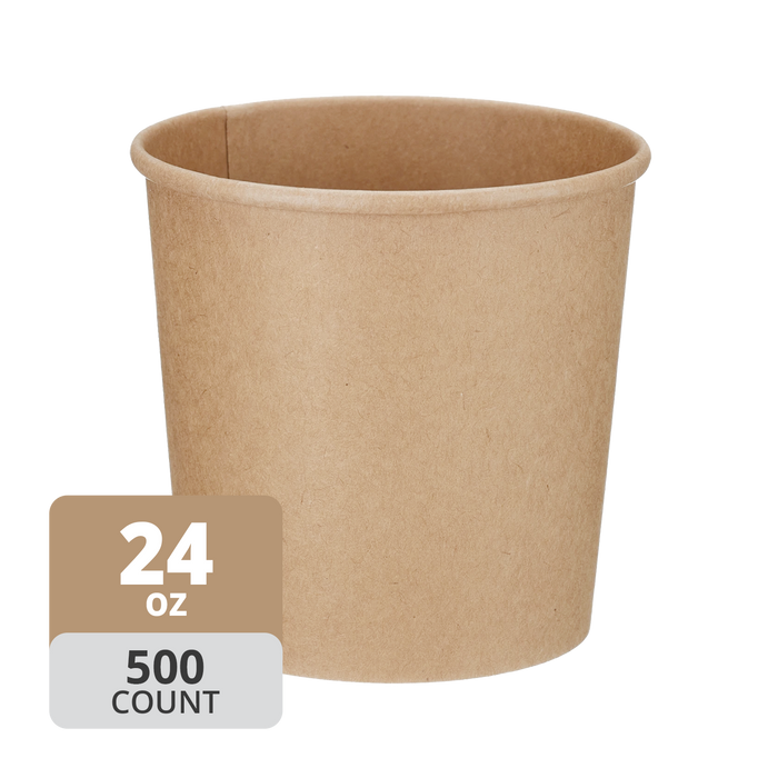 Paper Deli/Soup Container (24oz, Natural), 500 Count