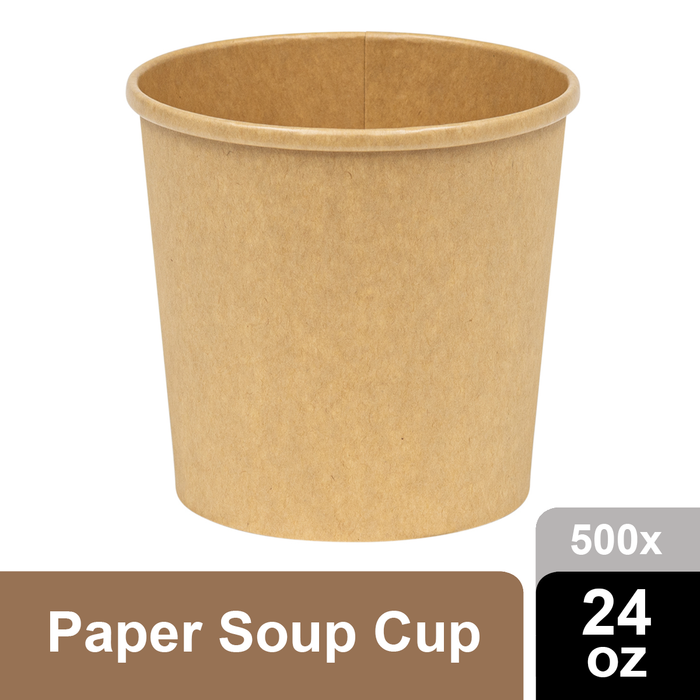 Paper Deli/Soup Container (24oz, Natural), 500 Count