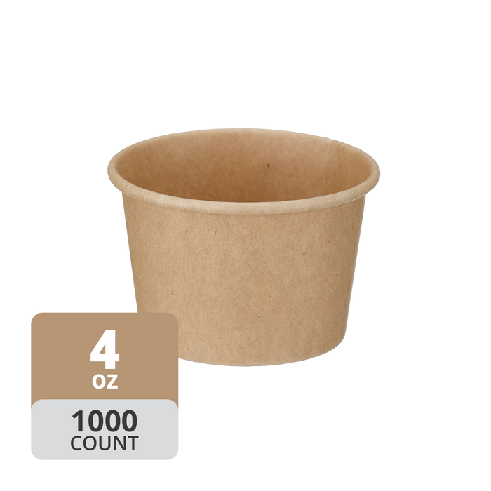 Paper Deli/Soup Container (4oz, Natural), 1000 Count