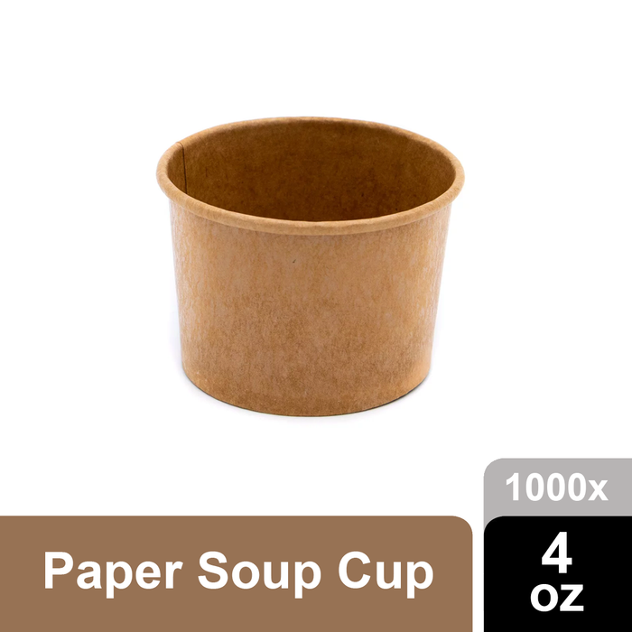 Paper Deli/Soup Container (4oz, Natural), 1000 Count