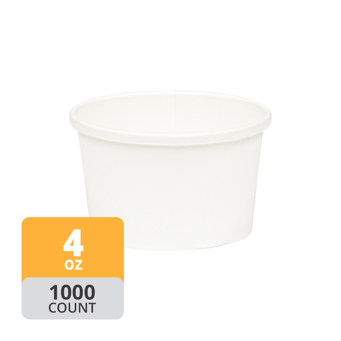 Paper Deli/Soup Container (4oz, White), 1000 Count