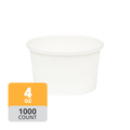 Paper Deli/Soup Container (4oz, White), 1000 Count