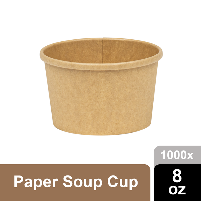 Paper Deli/Soup Container (8oz, Natural), 1000 Count