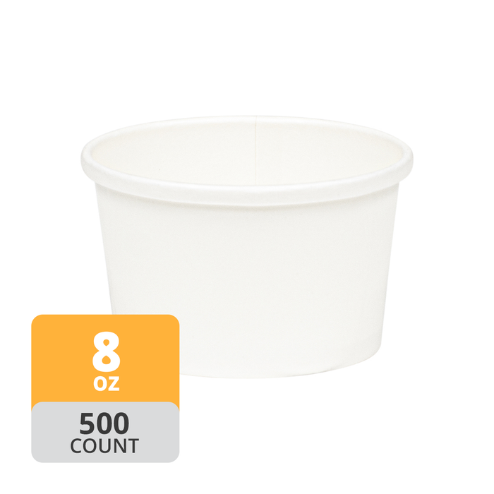 Paper Deli/Soup Container (8oz, White), 1000 Count