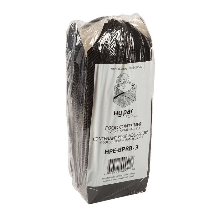 Paper Take-Out Container (Black #3, 1950mL/66oz), 200 Count
