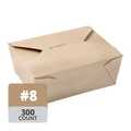 Paper Take-Out Container (Natural #8, 1300mL/45oz), 200 Count