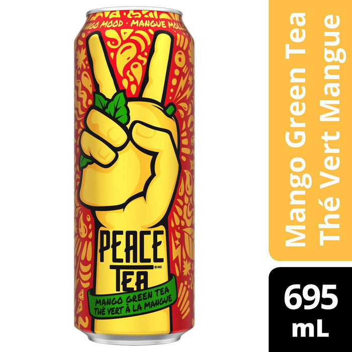 Peace Tea Mango Mood Mango Green Tea 695mL, 12 Count