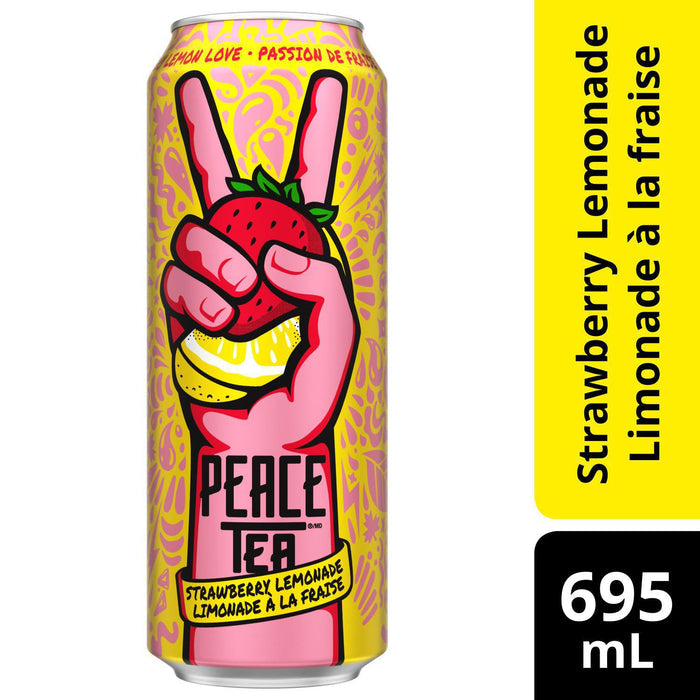 Peace Tea Strawberry Lemonade 695mL, 12 Count