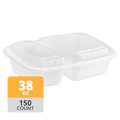 Rectangular PP 2-Comp Container & Lid (32oz, Premium), 150 Count