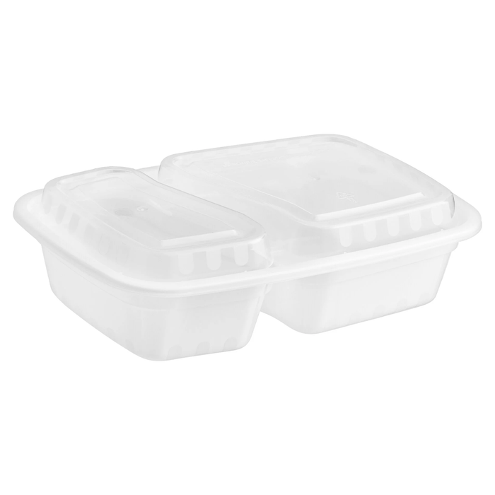 Rectangular PP 2-Comp Container & Lid (32oz, Premium), 150 Count