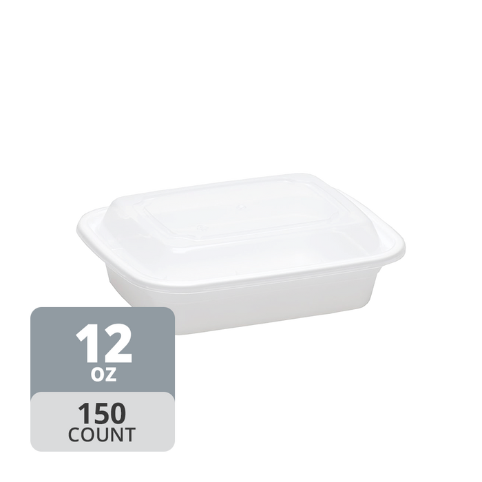 Rectangular PP Container & Lid (12oz, Standard), 150 Count