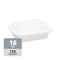 Rectangular PP Container & Lid (16oz, Standard), 150 Count