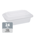 Rectangular PP Container & Lid (24oz, Standard), 150 Count