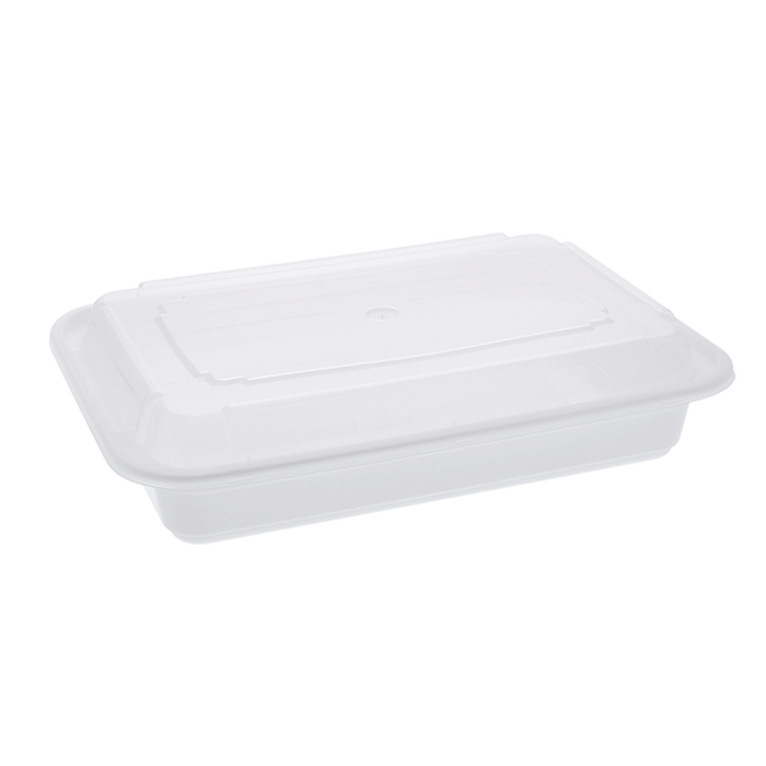 Rectangular PP Container & Lid (28oz, Premium), 150 Count