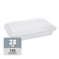 Rectangular PP Container & Lid (28oz, Standard), 150 Count