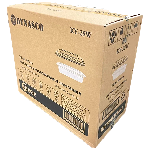 Rectangular PP Container & Lid (28oz, Standard), 150 Count