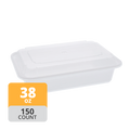 Rectangular PP Container & Lid (38oz, Premium), 150 Count
