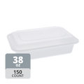 Rectangular PP Container & Lid (38oz, Standard), 150 Count